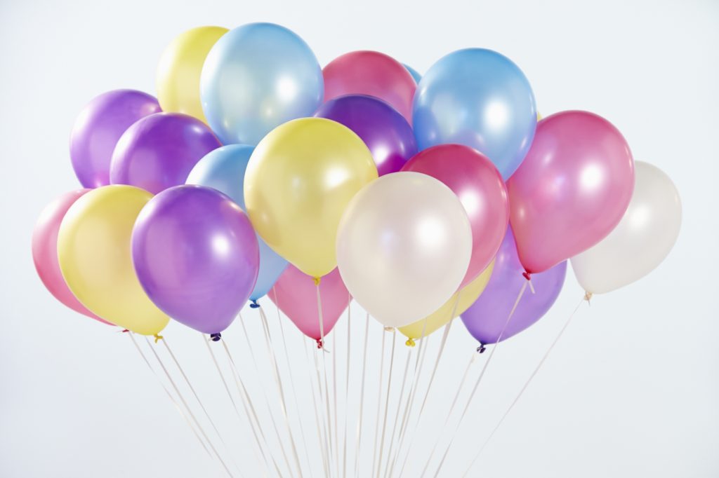 Colourful helium balloons